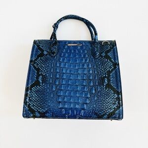 Blue Snakeskin Pattern Handbag